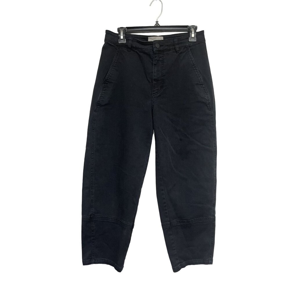 Everlane Black "The Utility Barrel Jean" High Rise Cropped Size 8 Y2K Barrel Leg